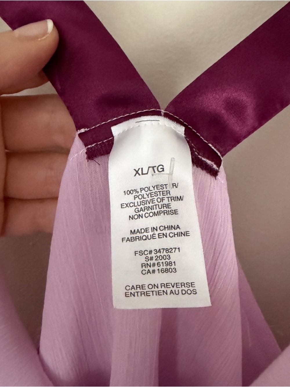 Y2K semi sheer purple cowl neck going out top with satin straps - Picture 6 of 9